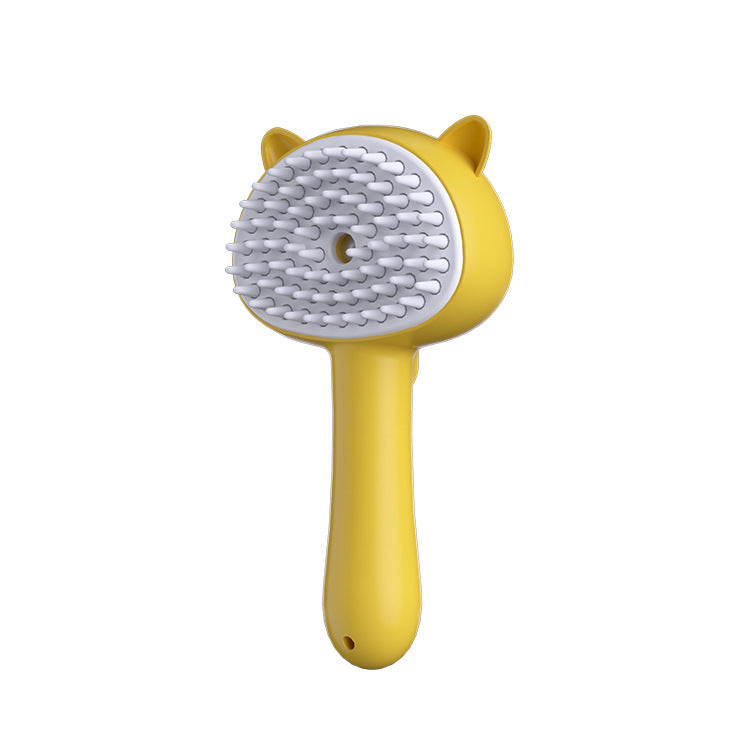 Hair Cleaning Brush With Mist Multifunctional Cat Grooming Pets dealsniper-net 18x9.5x5cm Yellow