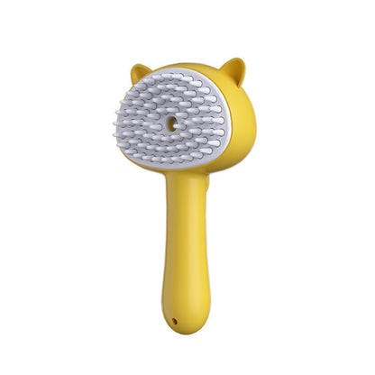 Hair Cleaning Brush With Mist Multifunctional Cat Grooming Pets dealsniper-net 18x9.5x5cm Yellow