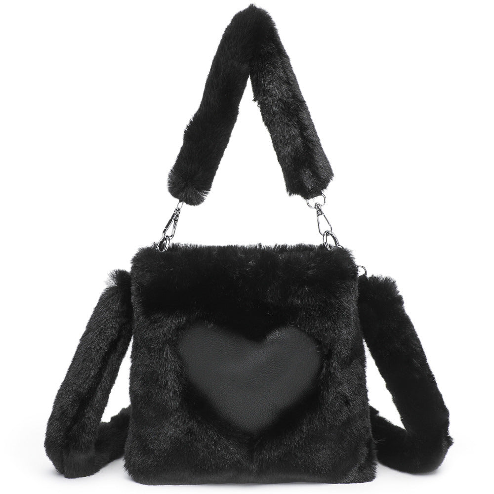 Women Fluffy Shoulder Bag Top-handle Bag Handbag