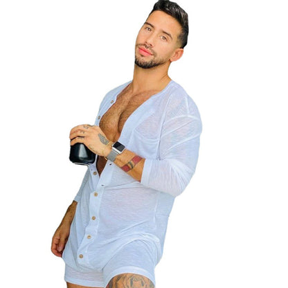 Pure Color Tight Jumpsuit New Homewear Men Gym From House