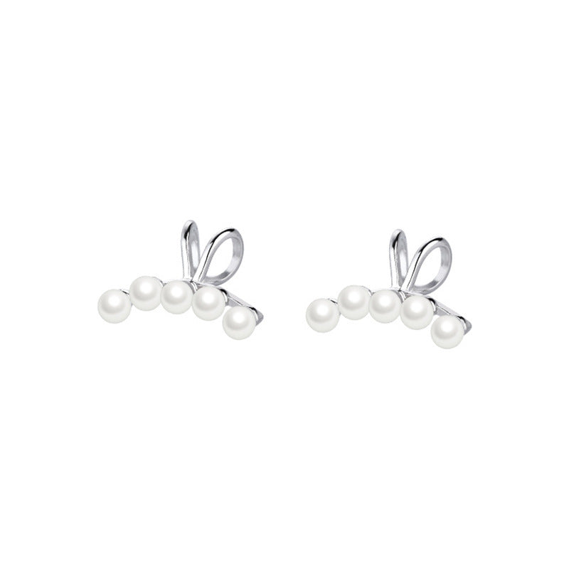 S925 Silver Pearl Earclip Feminine Fashion Jewelry dealsniper-net