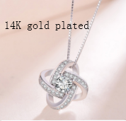925 Sterling Silver Necklace For Women Forever Heart AAA Zircon Mosaic Necklaces & Pendants Gift Kitchen DealSniper.net 14Kwhitegold