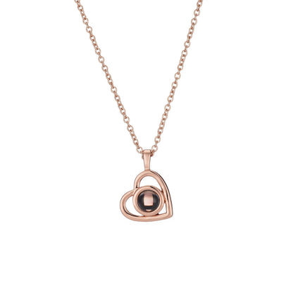 S925 Silver Romantic Colorful Photo Projection Necklace Jewelry DealSniper.net Rose gold