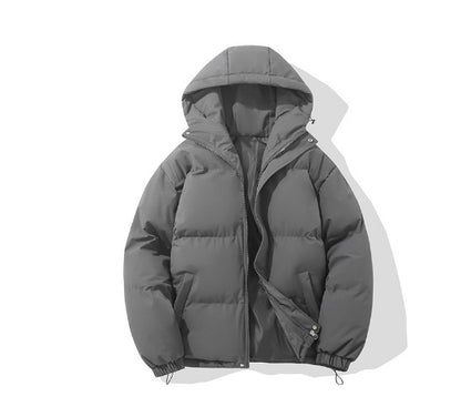 Men's Hoodie Coat Winter Fashion Solid ZIp-up Thickened Jacket Men null Deep Grey 1 2XL