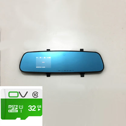 1080P HD Rearview Mirror Driving Recorder Vehicle DealSniper.net Blue With 32GB 2.4inch