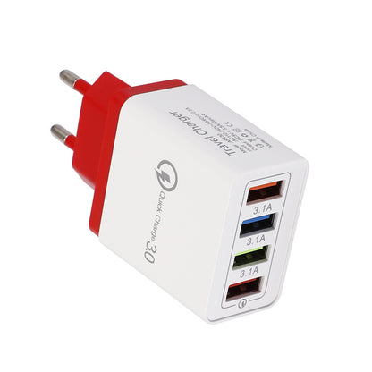 USB Charger Quick Charge 3.0 4 Phone Adapter Electronics DealSniper.net EU Red Q1pc