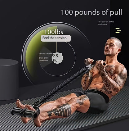 A Set Of Adjustable Resistance Tension Bands With Foot Pedals And Handles Sports Gym From House