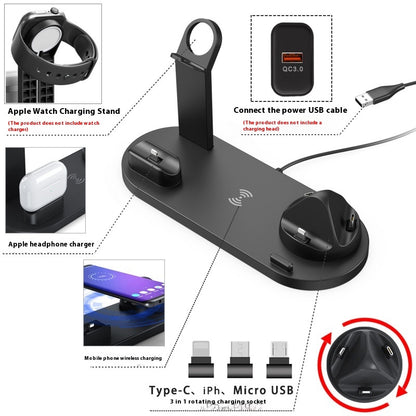 Mobile Phone Wireless Charger Headset Recharge Stand Watch Stand Electronics DealSniper.net