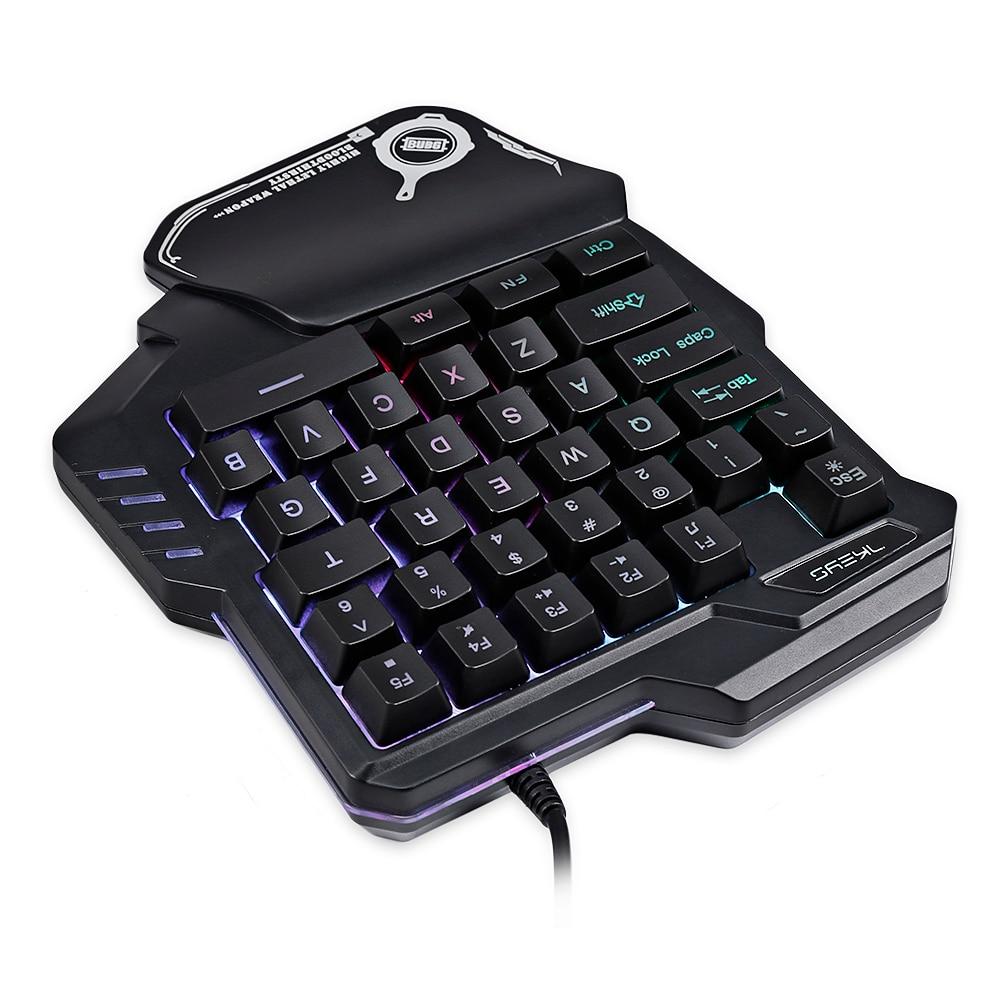 One-Handed Mechanical Gaming Keyboard RGB Backlit Portable Mini Gaming Keypad Game Controller Electronic dealsniper-net