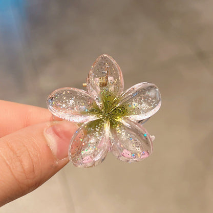 High Sense Plumeria Rubra Seaside Holiday Barrettes Beauty DealSniper.net 2 Transparent Glitter Green 1PC