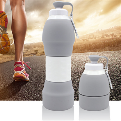 Silicone folding water bottle Sports DealSniper.net Grey