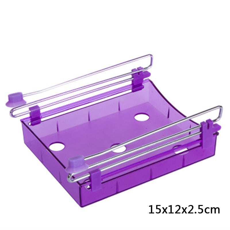 Hanging Plastic Refrigerator Clapboard Storage Rack Kitchen Supplies Kitchen dealsniper-net Purple 3 1