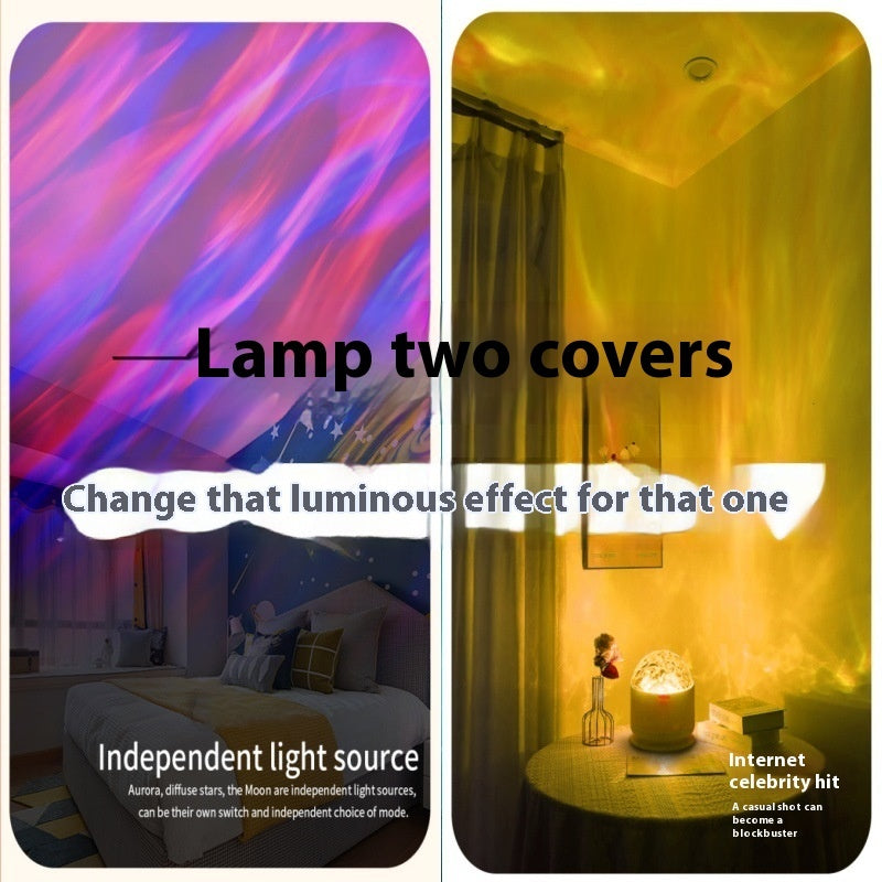 Rotating Polar Light Water Ripple Ambience Light Usb Home Decor Gym From House 5V USB Plug 16 Colors Aurora Water Pattern
