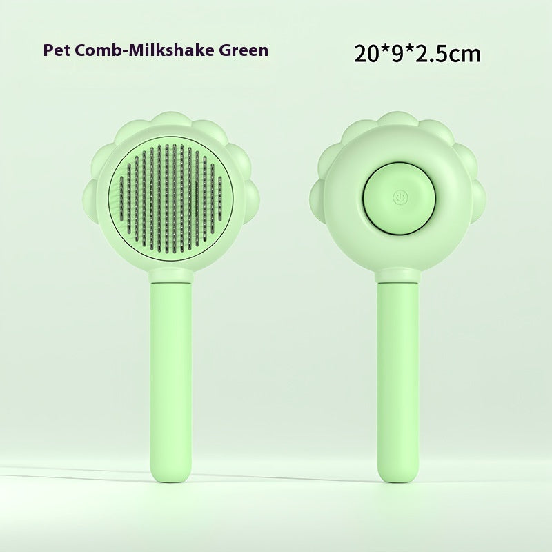 2 In 1 Self Cleaning Dog Brush Comb With Spray Pets Grooming Pets dealsniper-net Ordinary Green