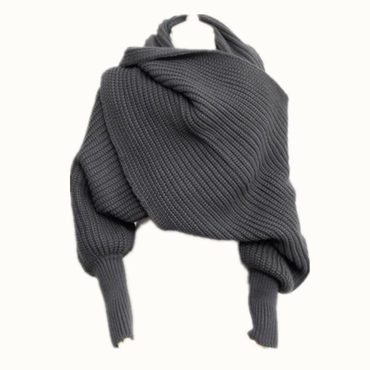 Sweater Scarf Cashmere Ladies Girl Woman Clothing Casual Wear Women dealsniper-net Dark grey 235cm