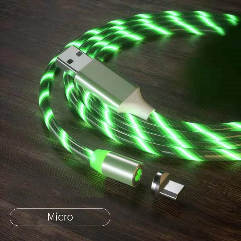 Magnetic Charging Cable Streamer Fast Charging Cable Lighting Phones DealSniper.net Green 2m Micro