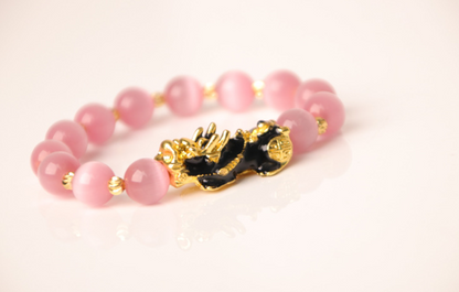 3D Gold Plated PiXiu Bracelet Jewelry DealSniper.net Pink