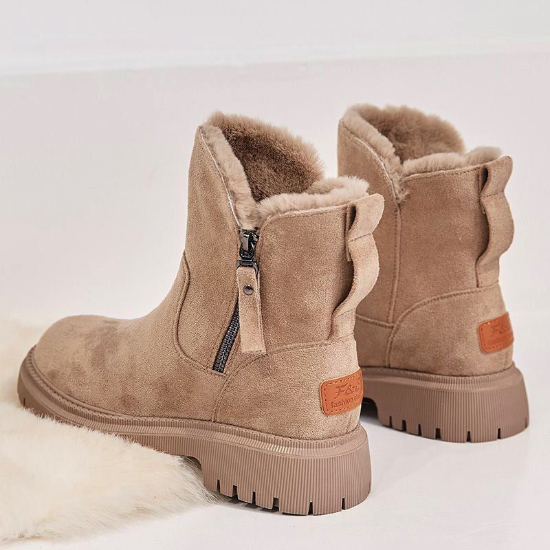 Thick Plush Snow Boots Women Faux Suede Non-slip Winter Shoes Women DealSniper.net