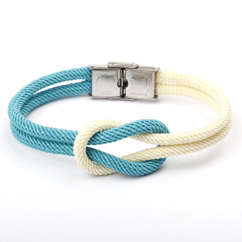 Vintage Anchor Handmade Diy Woven Bracelet Jewelry DealSniper.net White blue