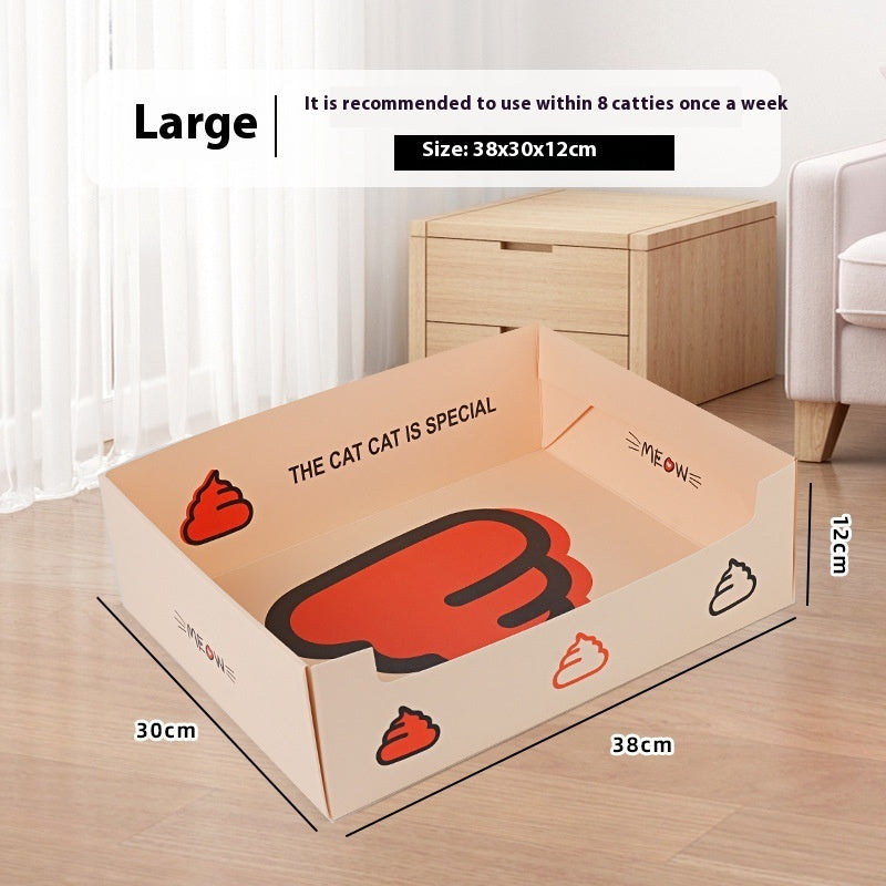 Portable Folding Semi-open Thickened Disposable Litter Box Pets Gym From House Litter Box Large H08 1 Pack