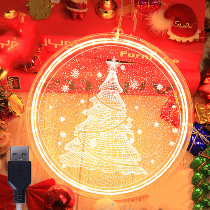 Led String Lamp Single 3d Hanging Lamp Christmas Home Decor