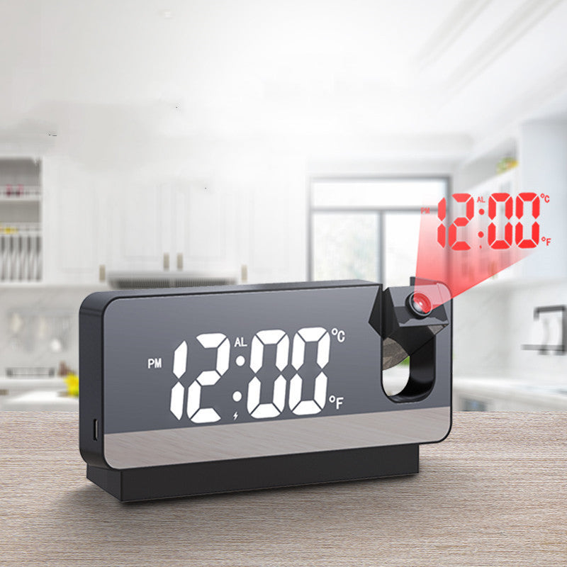 New 3D Projection Alarm Clock LED Mirror Clock Display House dealsniper-net