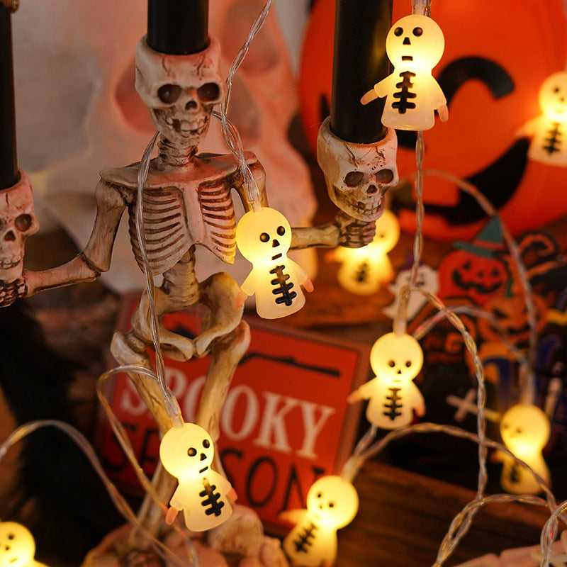 PVC Soft Material Halloween Lighting Chain Pumpkin Ghost Holidays DealSniper.net Furuncle Warm Light 10 Lights