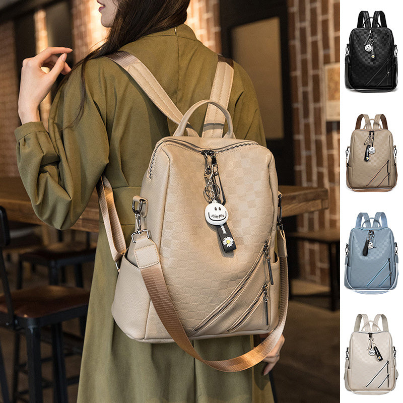 Fashion Checkerboard Backpack Casual Shoulder Bag Women dealsniper-net