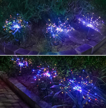 New Ground Plug Solar Fireworks Light LED Light String Copper