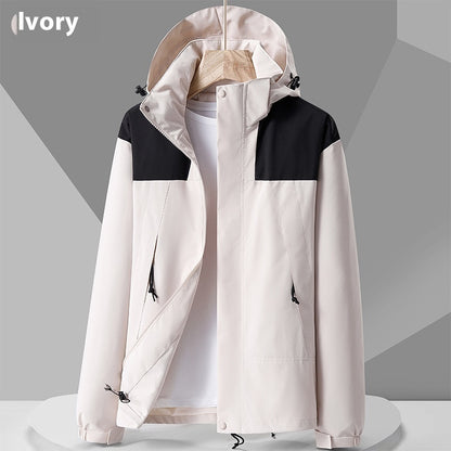 Hooded Windbreaker Unisex Fashion Color block Men DealSniper.net