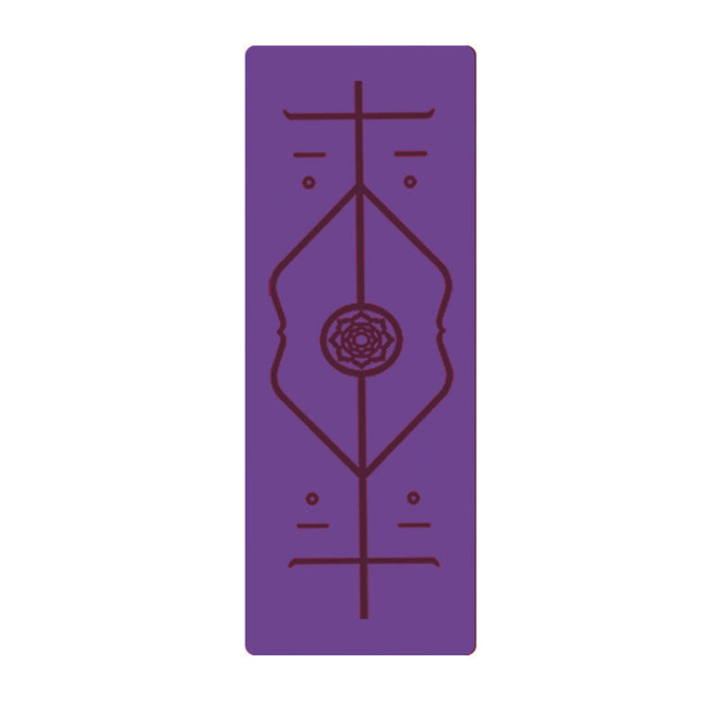 Non Slip TPE Yoga Mat Position Line Beginner Sports DealSniper.net Purple