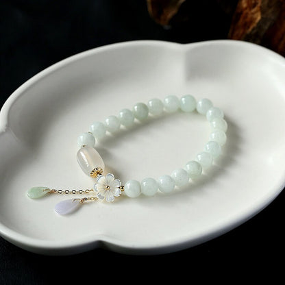 Shell flower jade water drop bracelet Jewelry dealsniper-net Photo color