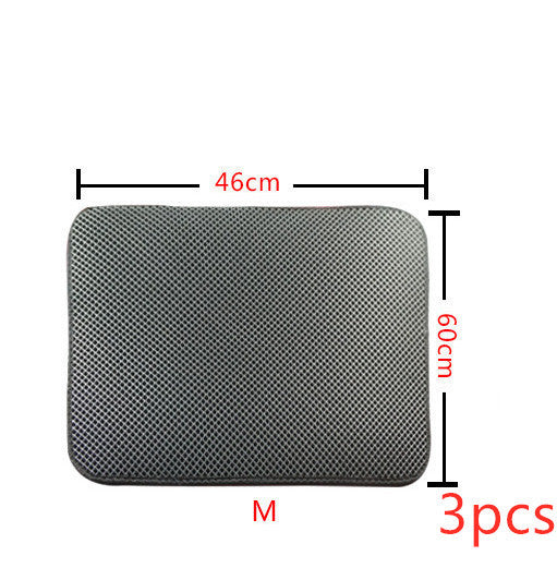 Double Layer Litter Cat Bed Pads Pet Cat Litter Mat Pets dealsniper-net M3PC Grey