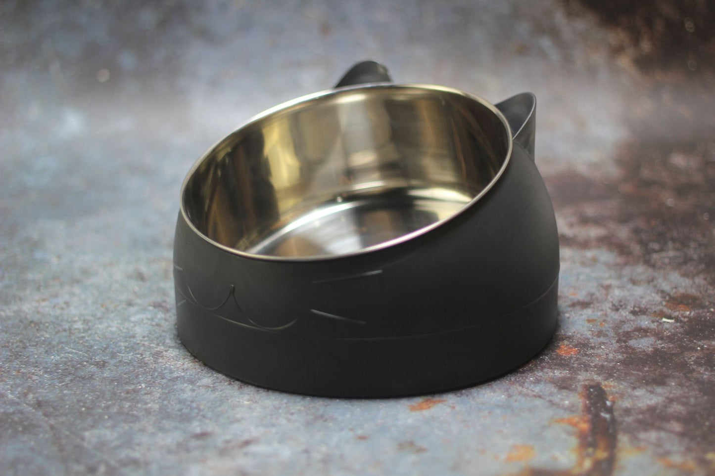 Protective Cervical Cat Bowl Oblique Mouth Pet Bowl Pets DealSniper.net Black L
