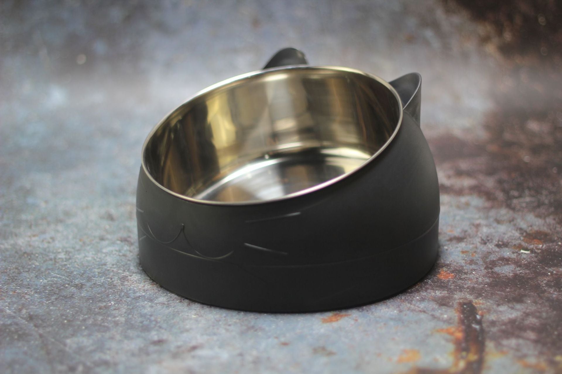 Protective Cervical Cat Bowl Oblique Mouth Pet Bowl Pets DealSniper.net Black L