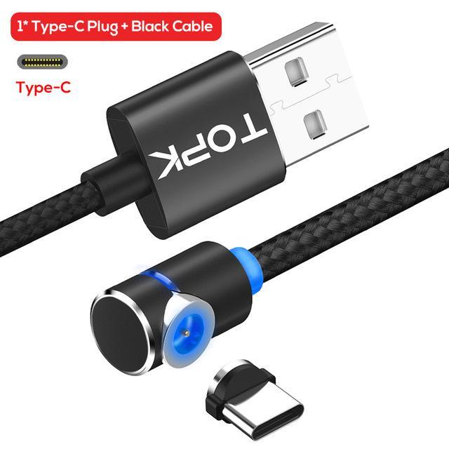 Magnetic Cable Micro Usb Cable 360 Degree Magnetic Charge Electronics DealSniper.net Black 3FT TYPE C