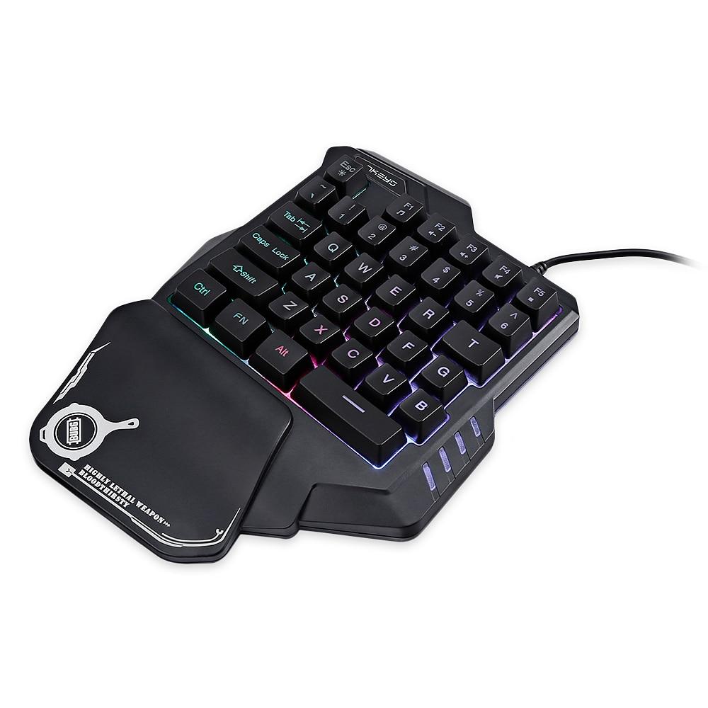 One-Handed Mechanical Gaming Keyboard RGB Backlit Portable Mini Gaming Keypad Game Controller Electronic dealsniper-net