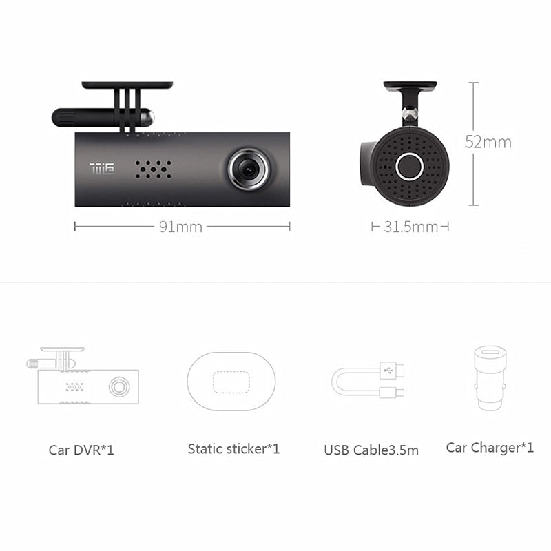 Car Dash Smart WiFi DVR 130 Degree Wireless Cam 1080P FHD Night Version Vehicle dealsniper-net