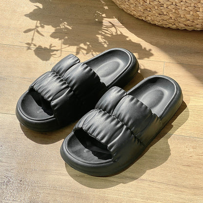 Women Home Shoes Bathroom Slippers Soft Sole Slides Summer Beach Shoes Women dealsniper-net Cyberblack 36and37