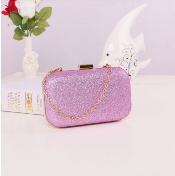 Women Handbag Evening Bags For Party New Women Chain Shoulder Bag Ladies Fashion Gold Clutch Box Bag Women Messenger Women dealsniper-net Purple Style2