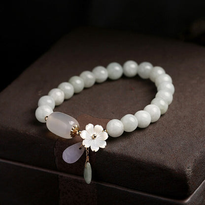 Shell flower jade water drop bracelet Jewelry dealsniper-net