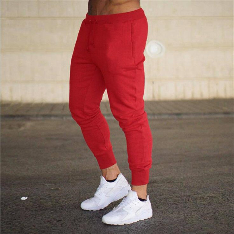 Sports pants fitness football training pants Men DealSniper.net Red2 3XL