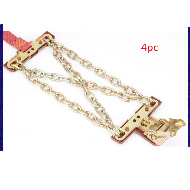 Anti-skid chain universal iron chain automobile car off-road vehicle Vehicle dealsniper-net Medium1 cross section 4pc