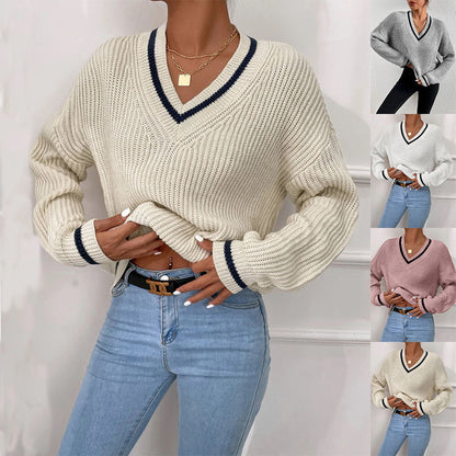Winter Women's Clothes Cable Knit V Neck Sweaters Casual Women Gym From House