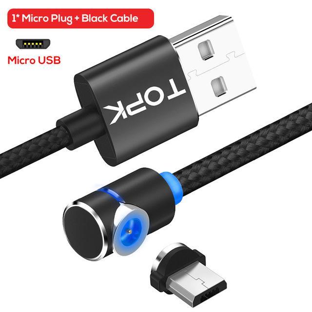 Magnetic Cable Micro Usb Cable 360 Degree Magnetic Charge Electronics DealSniper.net Black 3FT Micro