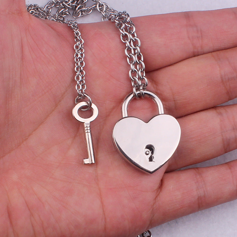 Unlockable Personality Necklace Couple Lock And Key Pendant Jewelry dealsniper-net