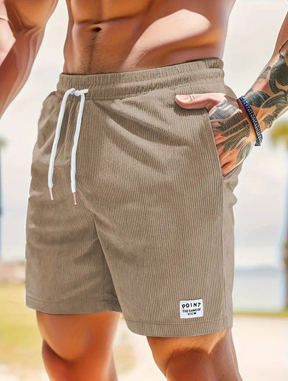 Lace-up Drawstring Shorts Summer Corduroy Sports Short Pants Mens Clothing Men dealsniper-net 2XL Khaki 1PC