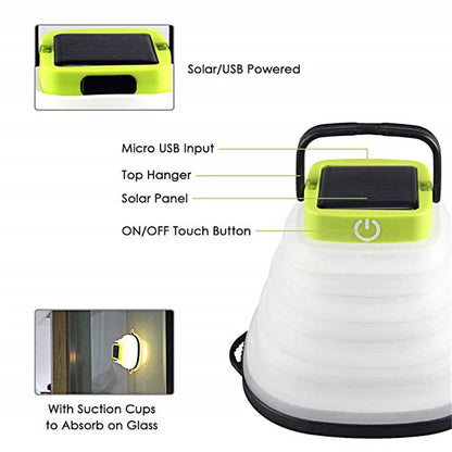 Collapsible Camping Light IP68 Waterproof Solar Foldable Lantern Outdoor dealsniper-net