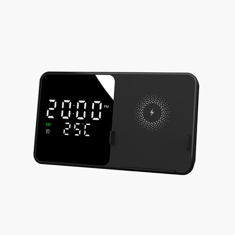 Digital Clock Wireless Charger Multifunctional Home Decor DealSniper.net Black USB