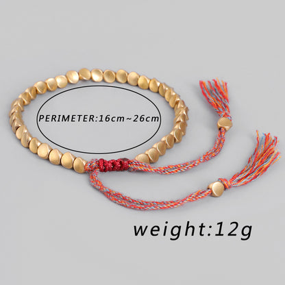 Handmade Braided Cotton Copper Beads Lucky Rope Bracelet & Bangles Jewelry dealsniper-net